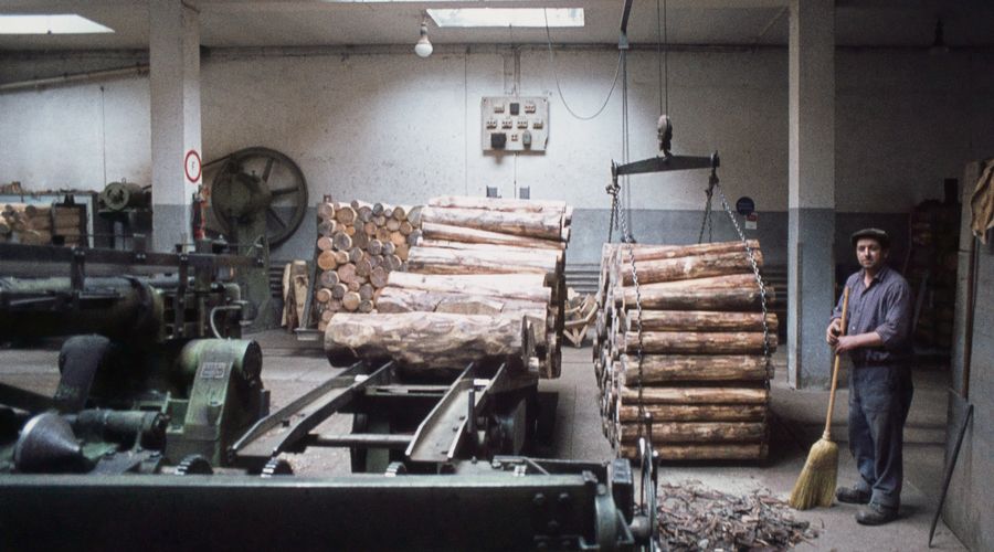 Holzlager für die Papierherstellung