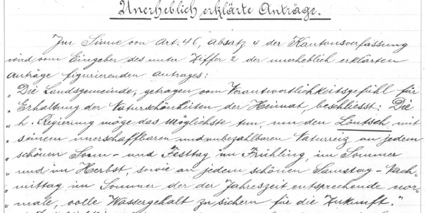 Protokollauszug Landsgemeinde 1908
