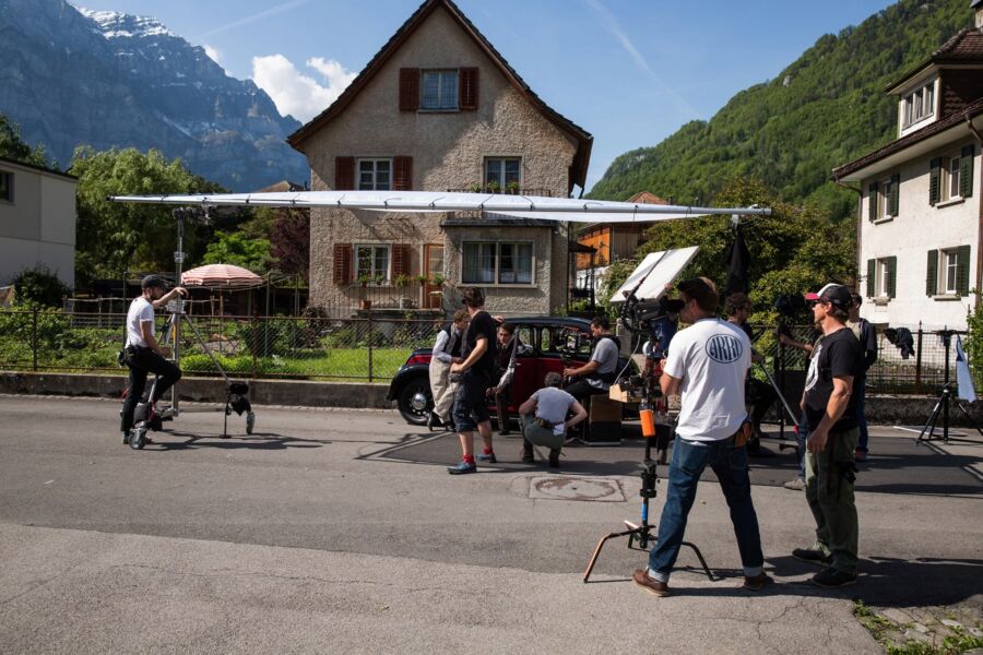 Dreharbeiten zum Film Frieden in Ennenda